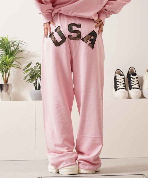 スウェットパンツ ジャージ 「セットアップ 対応」USAアップリケ