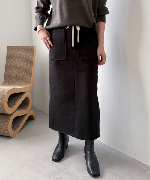 ドゥ アルシーヴ（Doux archives）/裏起毛ベイカータイトスカート DOUX ARCHIVES（ドゥアルシーヴ） スカート 裏起毛ベイカータイト