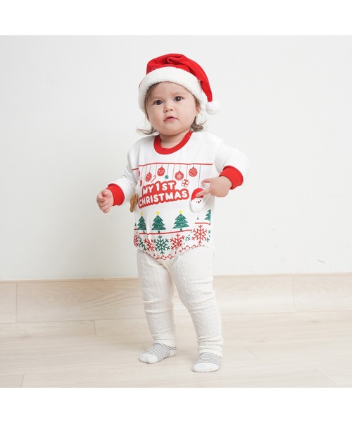 ベビーザらス ベビー服 ロンパース クリスマス ダルマオール 裏毛 