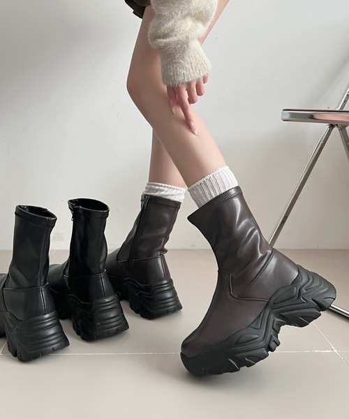 「Shoes in Closet」 ショートブーツ LL ブラック レディース_画像5