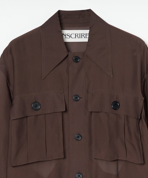 ブルゾン アウター Sheer Satin Millitary Jacket メンズの画像