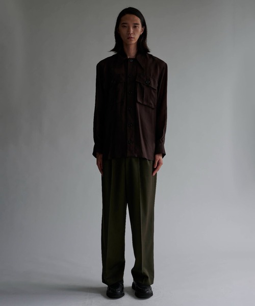 ブルゾン アウター Sheer Satin Millitary Jacket メンズの画像