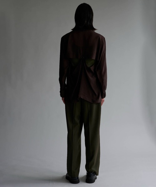 ブルゾン アウター Sheer Satin Millitary Jacket メンズの画像