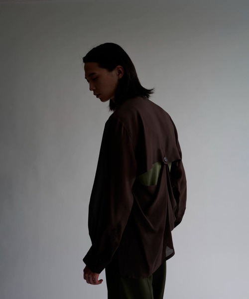 ブルゾン アウター Sheer Satin Millitary Jacket メンズの画像