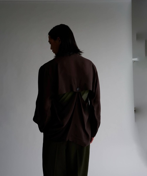 ブルゾン アウター Sheer Satin Millitary Jacket メンズの画像