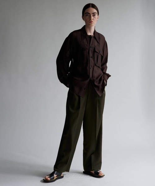 ブルゾン アウター Sheer Satin Millitary Jacket メンズの画像