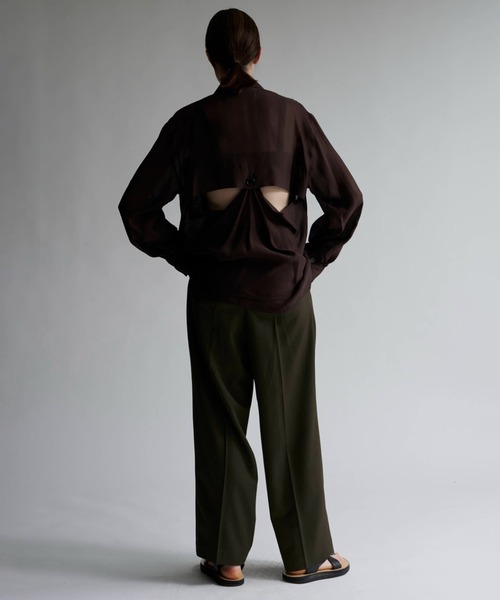 ブルゾン アウター Sheer Satin Millitary Jacket メンズの画像