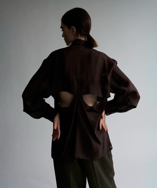 ブルゾン アウター Sheer Satin Millitary Jacket メンズの画像