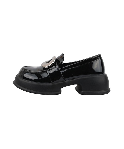 shoes365 ローファー メタリックビット 厚底ローファー レディース