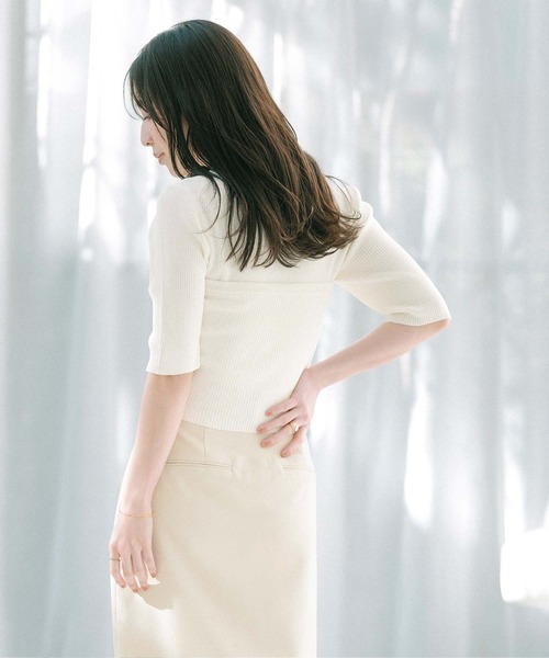 「ur's」 7分袖ニット L ライトグリーン レディース_画像8