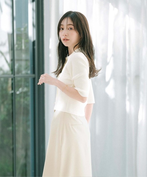 「ur's」 7分袖ニット L ライトグリーン レディース_画像9