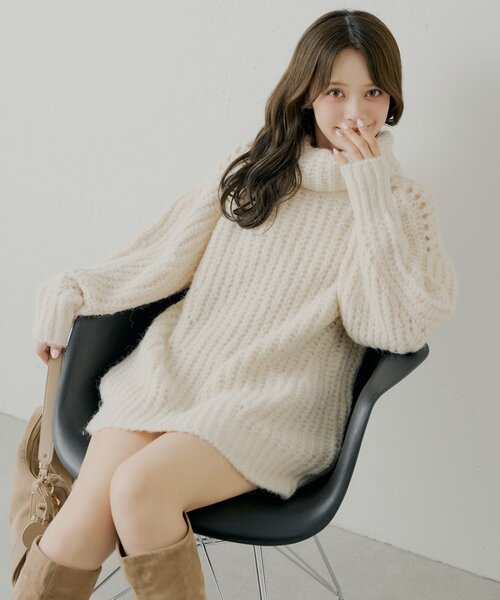 Chico（チコ） ワンピース タートルルーズニットワンピース : ZOZOTOWN