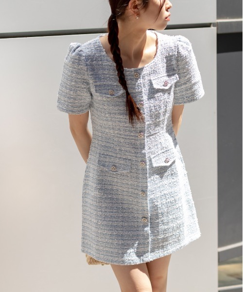 「SpRay」 半袖ワンピース FREE グレー レディース_画像2