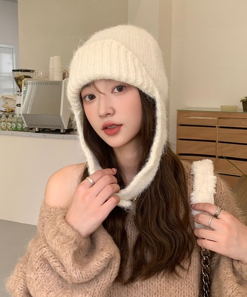 lulufa ニット帽 ニットキャップ 2WAYイヤーニットキャップ ニット帽