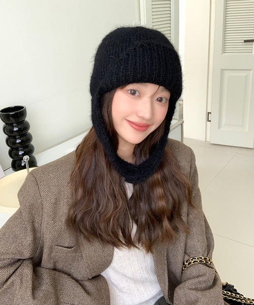 lulufa ニット帽 ニットキャップ 2WAYイヤーニットキャップ ニット帽