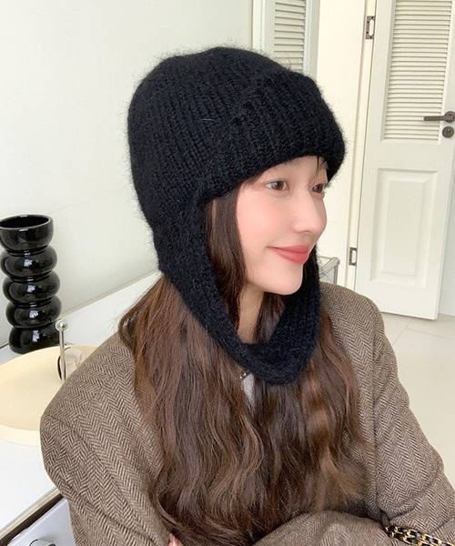 ニット帽 ニットキャップ 2WAYイヤーニットキャップ ニット帽 /パイロット 韓国 ビーニー 冬 レディース | lulufa | 08