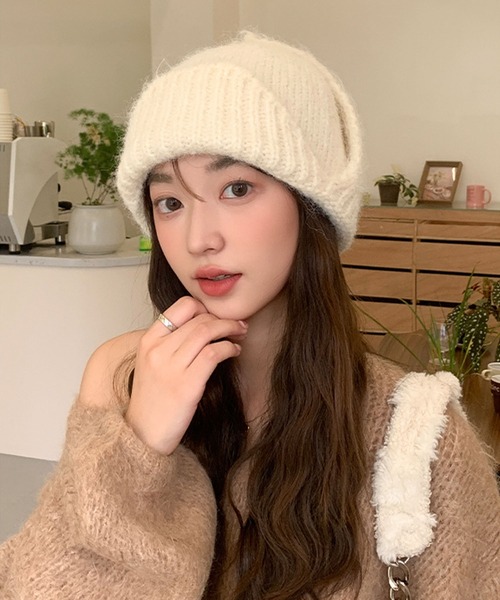 ニット帽 ニットキャップ 2WAYイヤーニットキャップ ニット帽 /パイロット 韓国 ビーニー 冬 レディース | lulufa | 05