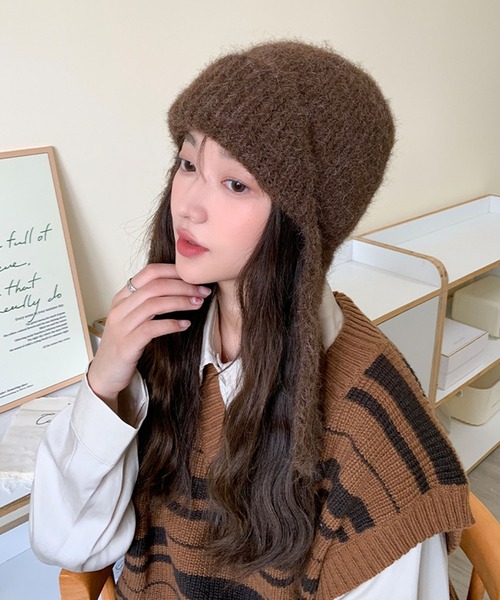 ニット帽 ニットキャップ 2WAYイヤーニットキャップ ニット帽 /パイロット 韓国 ビーニー 冬 レディース | lulufa | 11