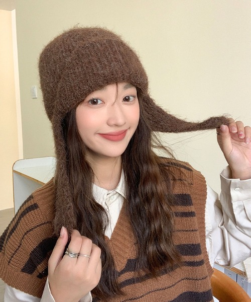 ニット帽 ニットキャップ 2WAYイヤーニットキャップ ニット帽 /パイロット 韓国 ビーニー 冬 レディース | lulufa | 12