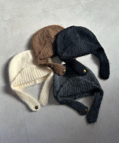 lulufa ニット帽 ニットキャップ 2WAYイヤーニットキャップ ニット帽