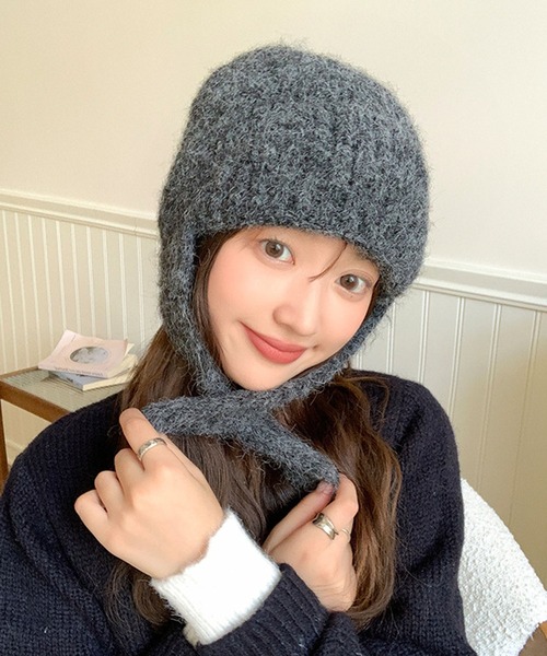 ニット帽 ニットキャップ 2WAYイヤーニットキャップ ニット帽 /パイロット 韓国 ビーニー 冬 レディース | lulufa | 09