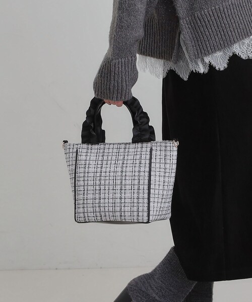 SHOO・LA・RUE（シューラルー） トートバッグ フリルハンドルツイード