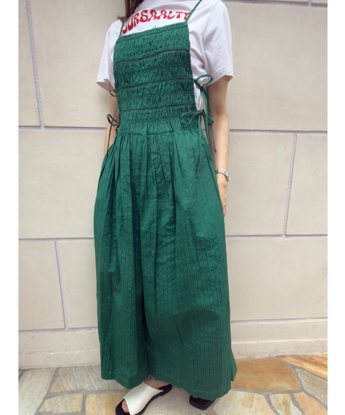 sara mallika（サラ マリカ） ワンピース COTTON STRIPE JAQUARD