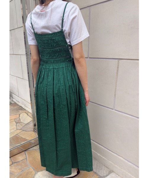 sara mallika（サラ マリカ） ワンピース 半袖 COTTON STRIPE JAQUARD