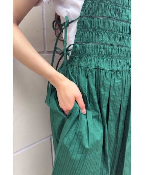 sara mallika（サラ マリカ） ワンピース COTTON STRIPE JAQUARD