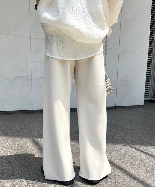 AP STUDIO イージーパンツ 36 ベージュ レディース : ZOZOTOWN Yahoo