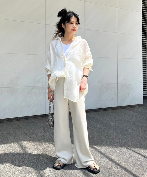 AP STUDIO イージーパンツ 36 ベージュ レディース : ZOZOTOWN Yahoo