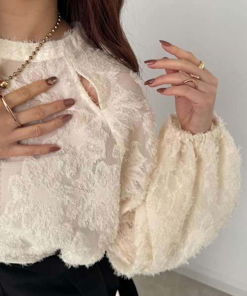 「JUNOAH」 長袖ブラウス X-LARGE アイボリー レディース_画像8