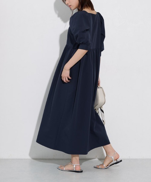 「Pierrot」 7分袖ワンピース - ネイビー レディース_画像6