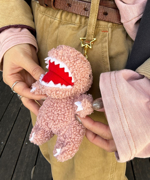 DOUBLE NAME（ダブルネーム） キーホルダー 「m:rex」もこもこ恐竜