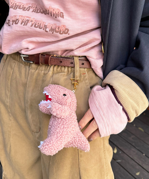 DOUBLE NAME（ダブルネーム） キーホルダー 「m:rex」もこもこ恐竜