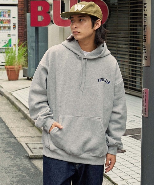 「PEN FIELD」 プルオーバーパーカー L ダークブラウン メンズ_画像3