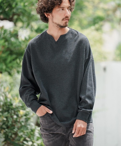 「CAMBIO」 長袖Tシャツ L ブラック メンズ_画像2