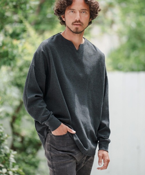 「CAMBIO」 長袖Tシャツ L ブラック メンズ_画像3