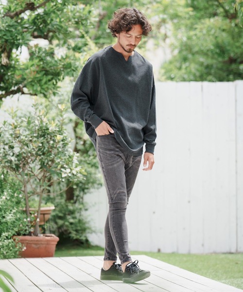 「CAMBIO」 長袖Tシャツ L ブラック メンズ_画像4