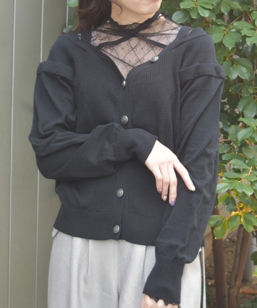 axes femme（アクシーズ ファム） カーディガン オフショル風ニット