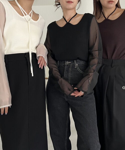 「CAPRICIEUX LE'MAGE」 長袖ニット FREE オフホワイト レディース_画像2