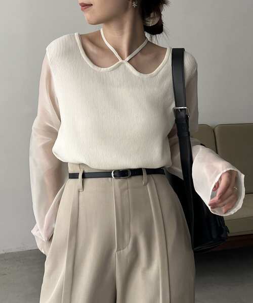 「CAPRICIEUX LE'MAGE」 長袖ニット FREE オフホワイト レディース_画像8