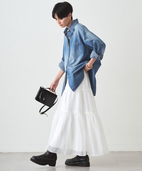 loungedressデニムシャツ Loungedress（ラウンジドレス） ブラウス シャツ 「サイズ展開あり
