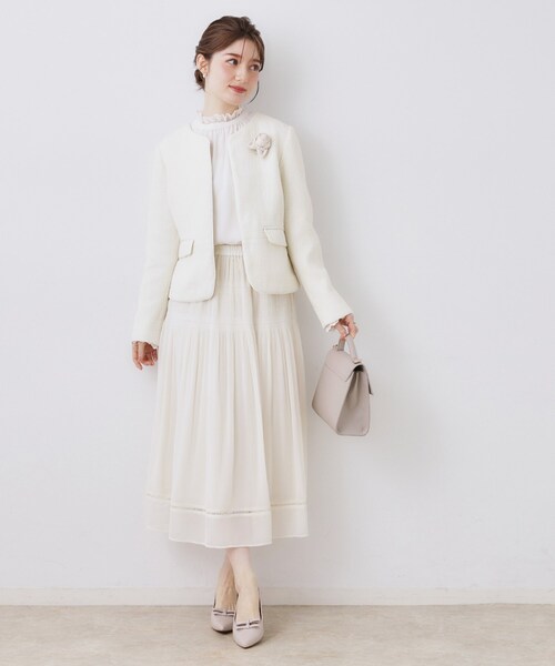 新品❤️ブローチ付き❣️異素材ジャケット JILL by JILL STUART（ジルバイジルスチュアート）の「◇エンブレム