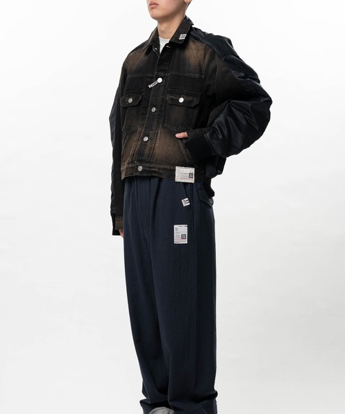 ブルゾン アウター Front Back Combined Denim Jacket メンズの画像