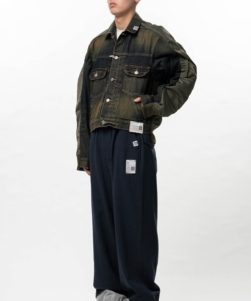 ブルゾン アウター Front Back Combined Denim Jacket メンズの画像
