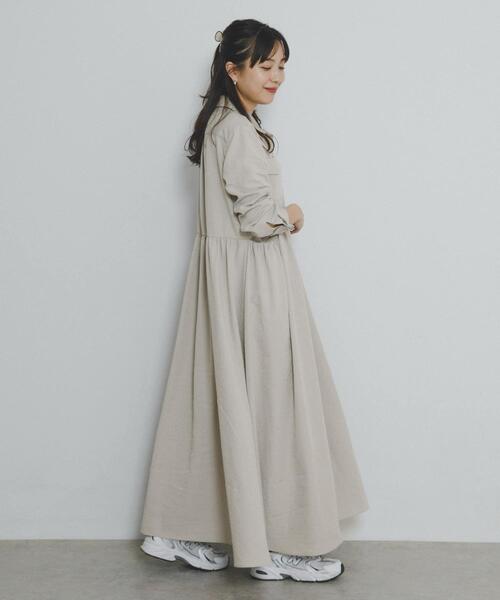 「F by ROSSO」 シャツワンピース 38 ライトベージュ レディース_画像5