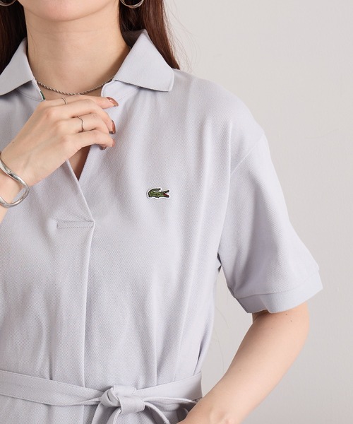 ワンピース 「LACOSTE」ワンポイントロゴ スキッパーワンピース EF038J-99の画像