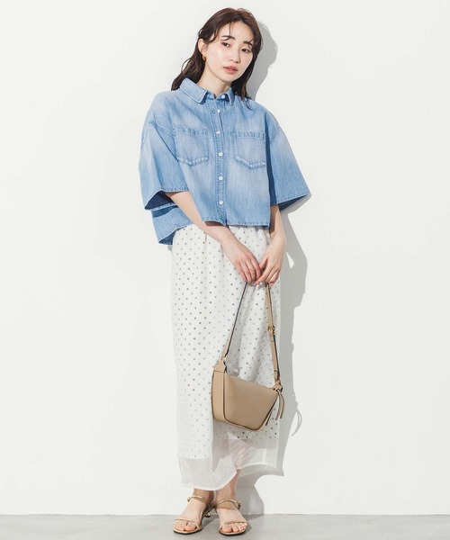「Healthy denim」 半袖シャツ FREE インディゴブルー レディース_画像2