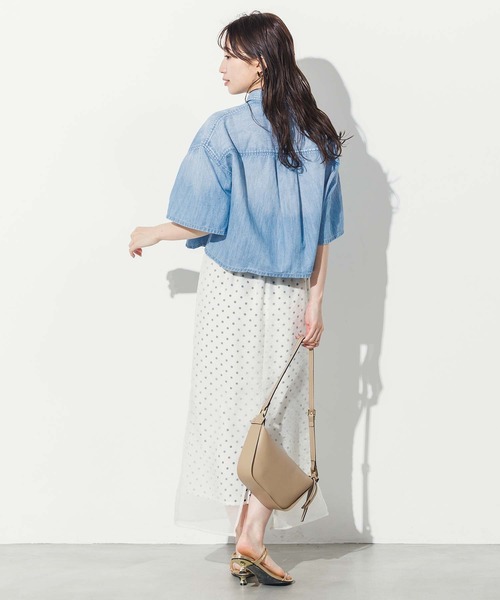 「Healthy denim」 半袖シャツ FREE インディゴブルー レディース_画像4